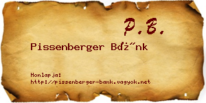 Pissenberger Bánk névjegykártya